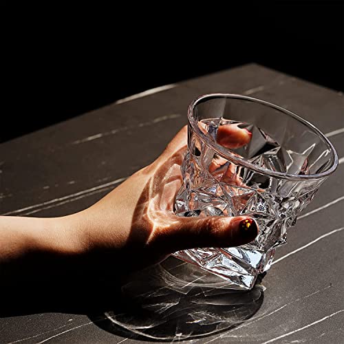 Image of Farielyn-X Whiskey Glass 310 ML, Transparent, Premium Crystal Diamond-Cut Tumblers for Scotch, Bourbon, Rum, Cocktails - Elegant Party for Home, Office, Cafe, Wedding, Parties, Gifts set of 6 (xBNZ-6)