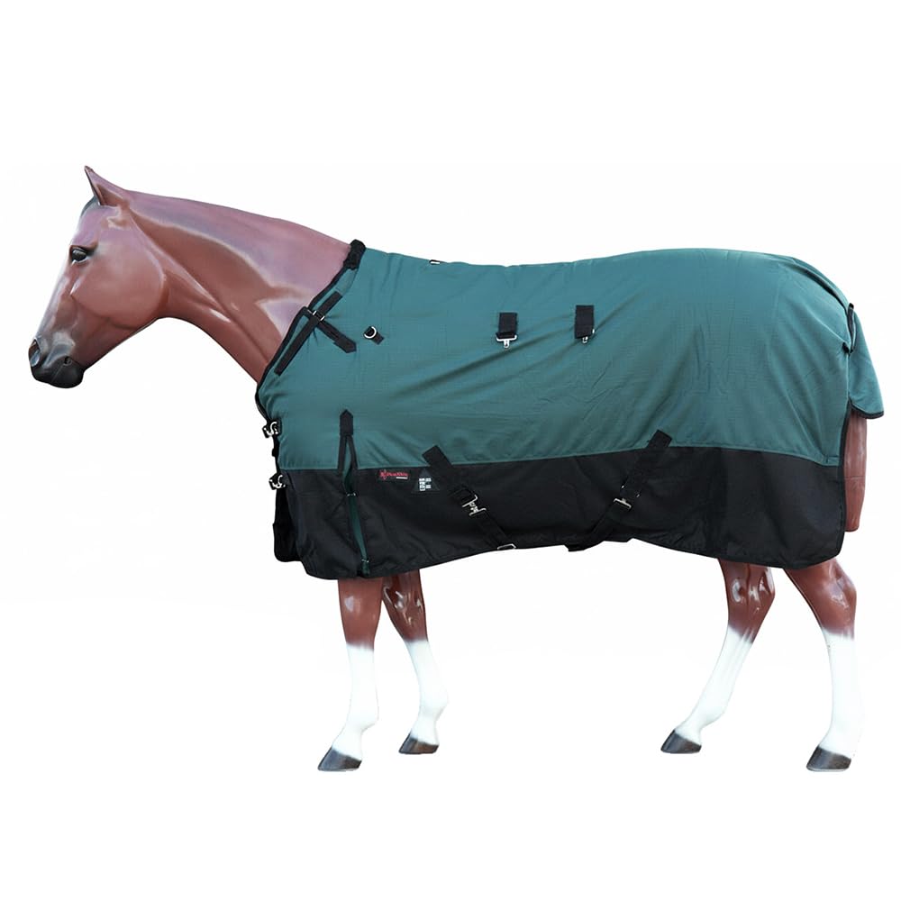 HILASON 1200D Turnout Light Winter Waterproof Rain Sheet Horse Green | Sheets for Horses