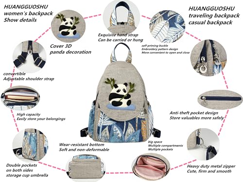 Image of Small Travel Backpack Boho Bag Womens Canvas Aesthetic Hiking Cute Casual Daypack Adjustable Strap Boho Vintage School Bagbackpack Purse Travel Essentials Action theme