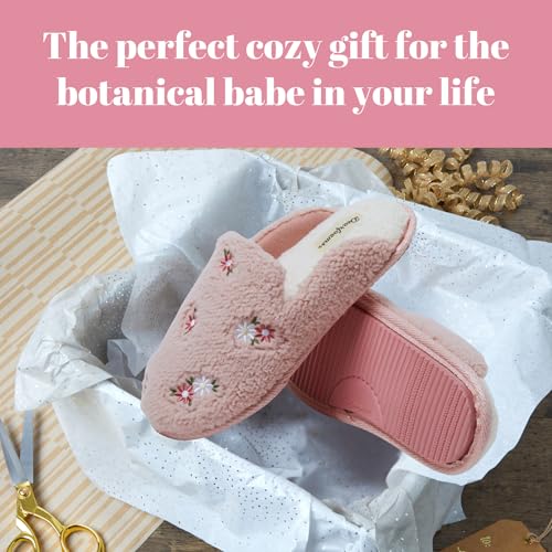 Dearfoams Women's Novelty Gift Teddy Sherpa Scuff Slip On House Shoe Slipper3