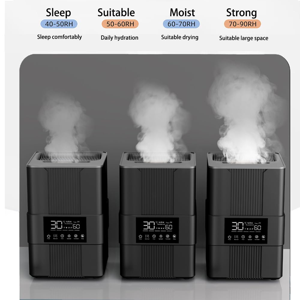 Umidificatore, purificatore intelligente con telecomando, diffusore di aromi abilitato per app, per camera da letto, grande stanza, casa, ufficio, design con riempimento superiore