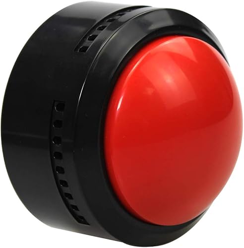 Miniatura 7 de Cover Botón de grabación grabable de 30 segundos con botón de grabación de juguete, zumbadores de respuesta de regalo (M6-rojo+negro)