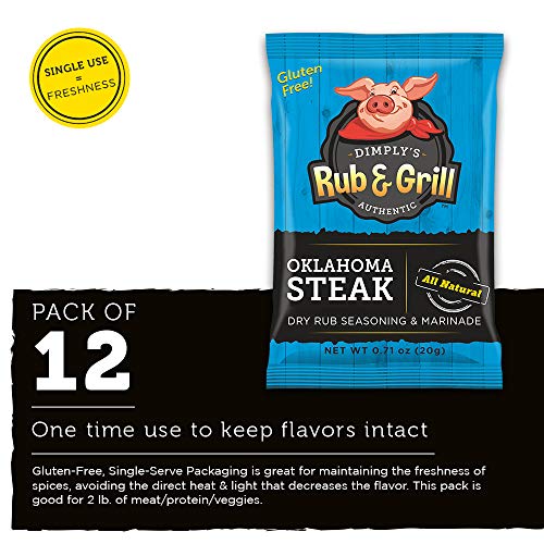 Dimply's Steak Seasoning Mix, Marinade And Dry Rub Perfect For Steak , Chicken, Meat, Vegetables, Tofu - Gluten Free, Preservative Free And Msg Free - Vegan Friendly (12 Pack And 12 Ounce) #TOP1