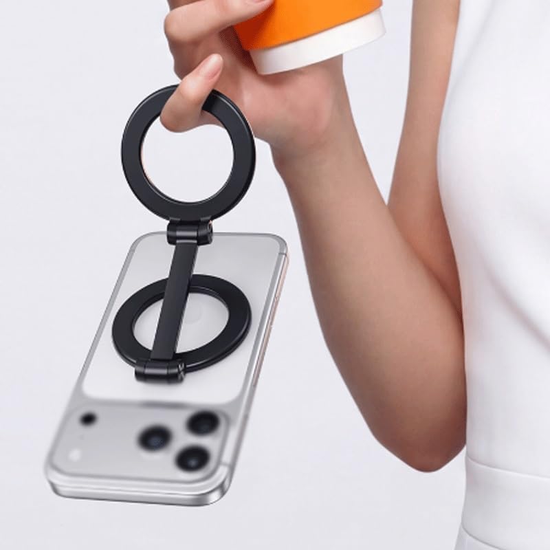 Magnetic Multi Functional Foldable Phone Stand Strong Adhesion Easy to Carry Finger Ring Holder image 3
