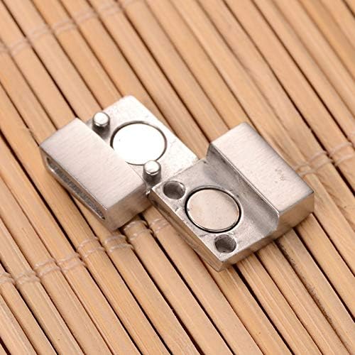 UNICRAFTALE 5 Sets 20x12x5mm Rectangle Stainless Steel Magnetic Bracelet Clasp Bulk Magnetic Buckle Leather Closure End Caps with Locking Mechanism for Bracelet Watch Jewelry Making - Image 5