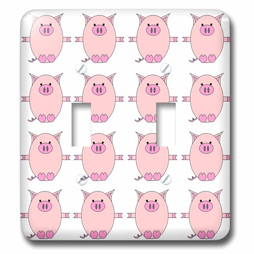 Double interrupteur à bascule multicolore Piggy Power 3dRose lsp_6295_2 au design original