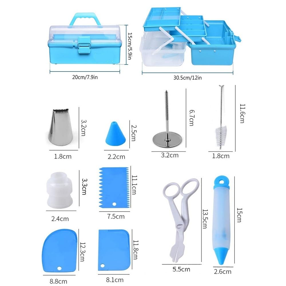 Reposteria Utensilios,Equipos para Hacer Pasteles Juego de 236 herramientas for decorar tartas, bolsas for repostería, moldes for decorar tartas, con puntas for niños, utensilios de cocina(SKY BLUE)