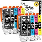 Smart Ink kompatible Druckerpatronen als Ersatz für Canon PGI 570 XL CLI 571 XL 10 Multipack (2PGBK & 2BK/C/M/Y) mit Chip für Pixma MG5750 TS5051 TS5050 MG7750 MG6851 TS6050 TS5053 TS5055 TS8050