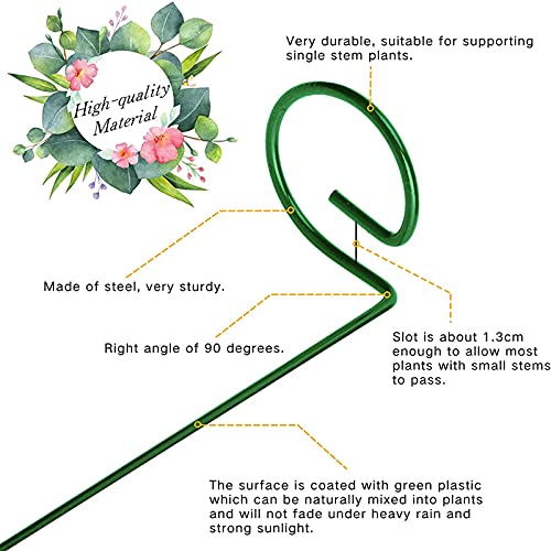 Jjzj 24 Inches Single Stem Plant Support Stakes Steel Garden Stakes, Pack Of 10 #TOP1