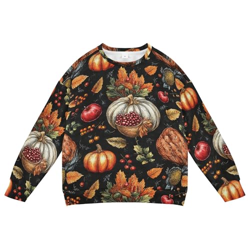 JUNZAN Autumn Pumpkins Apples Little Kids Sweatshirt Hoodie Long Sleeve Hoodie for Boys Party 4T