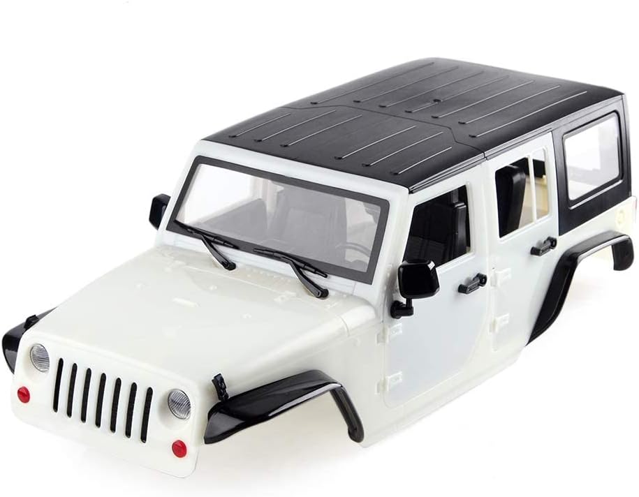 R.S RC Car Body Shell 313mm Wheelbase Wrangler JK Rubicon 4 Door Hard Body Shell Kit Fit for 1/10 RC Crawler Car Axial SCX10 90046 90047 RGT EX86100 : Toys & Games
