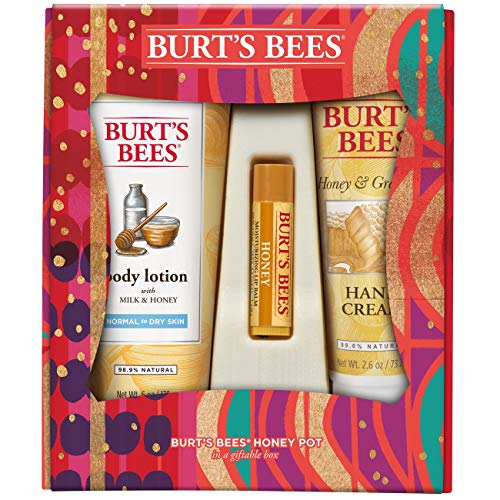 Burt's Bees Honey Pot Holiday Gift Set, 3 Honey Skin Care Products