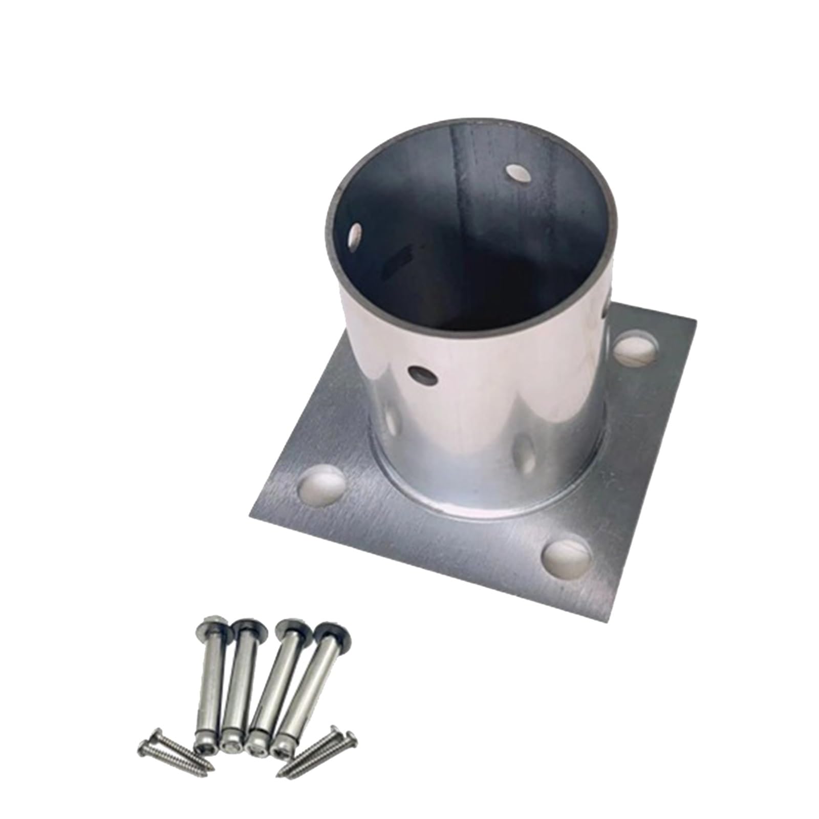4 piezas de base de anclaje de poste redondo para valla de 60 mm, cubierta de patio y pérgola. Base de poste de delimitador para fácil instalación (2 piezas de 60 mm de diámetro)
