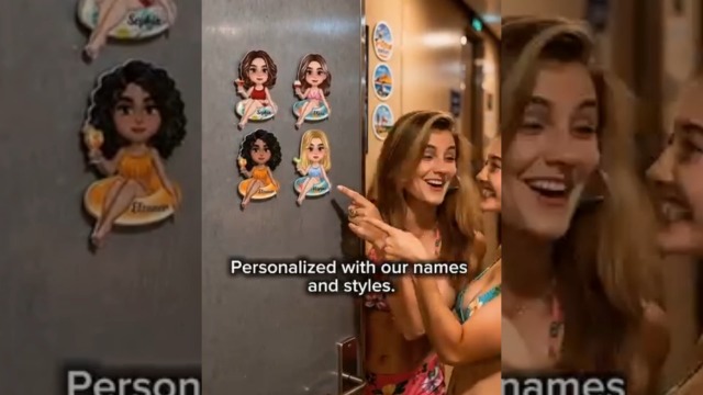 Imán personalizado para puerta de crucero con diseño de chica miniatura 7