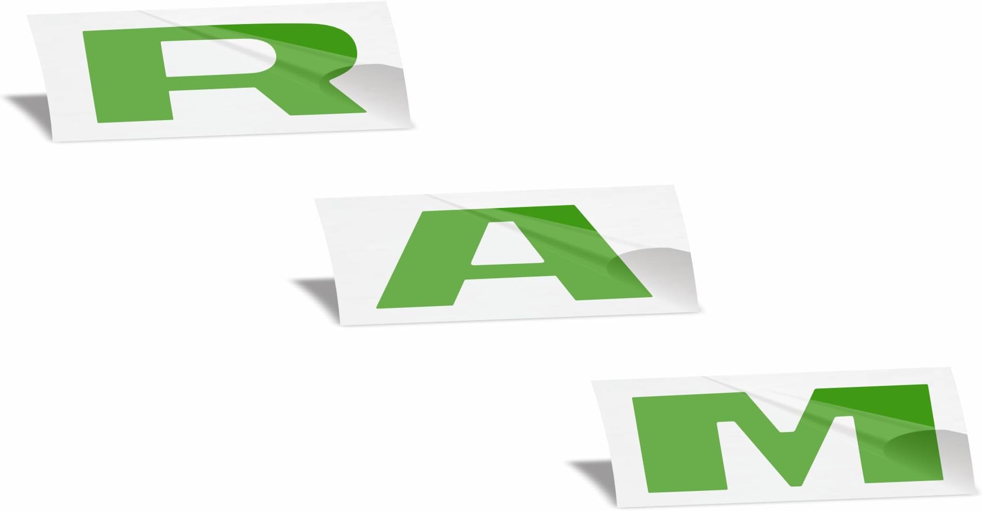 Reflective Concepts RAM Grille Emblem Overlay Decal 2019-2024 Ram 1500, NOT for Classic or TRX (Color: Lime Green)