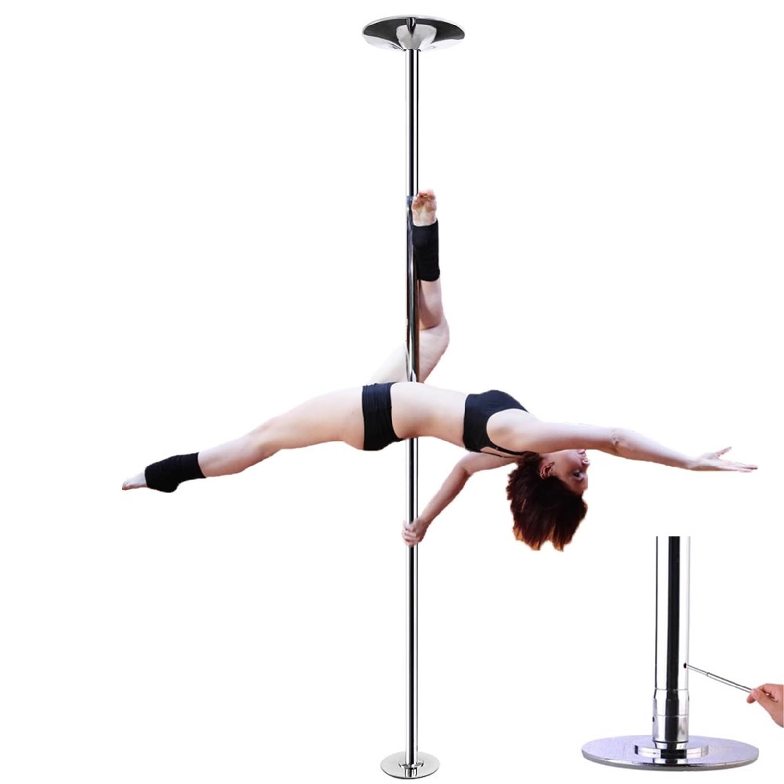 Pole Dancing Pole for Home, Portable 45mm Spinning Dance Pole with Extension, for Bedroom Pole Dance Studio Pub Training and Exercise