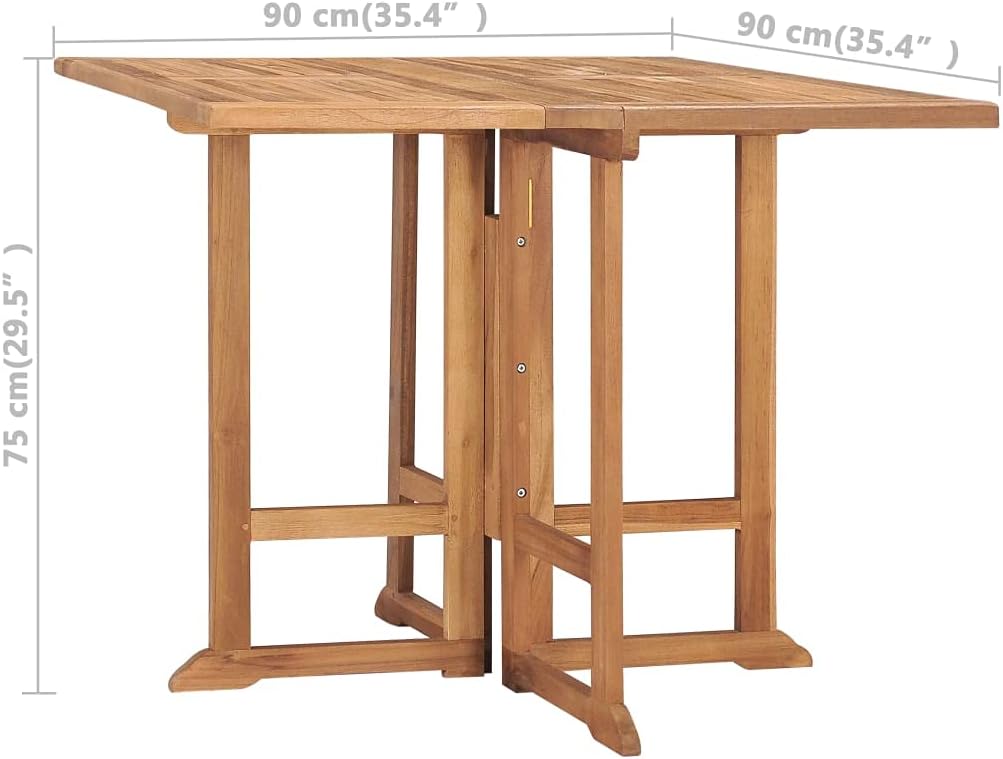 Dining Table Teak Brown Teak Hardwood Medium Foldable19.1kg