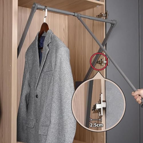 Tringle de penderie rabattable avec cintre relevable à double tampon - 5