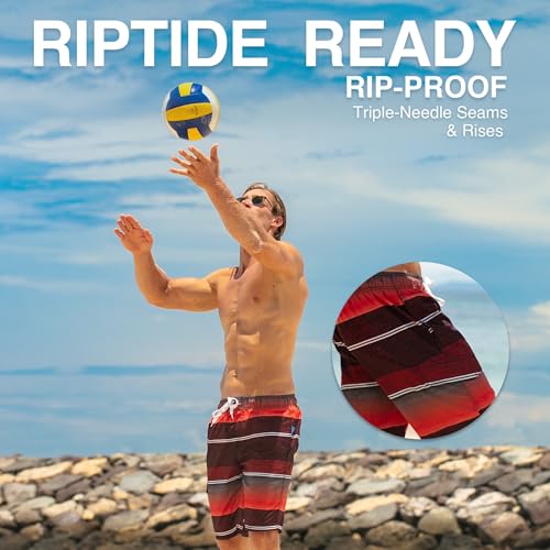 Image of Kanu Surf Men's Big Viper Extended Size Stripe Swim Trunk