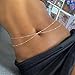 MFRYK 2PCS 14K Silver Plated Waist Chain Layered Double Beaded Satellite Belly Body Chain Boho Beach Waist Chains For Women Adjustable Waterproof Sexy Bikini Body Chain Jewelry For Women
