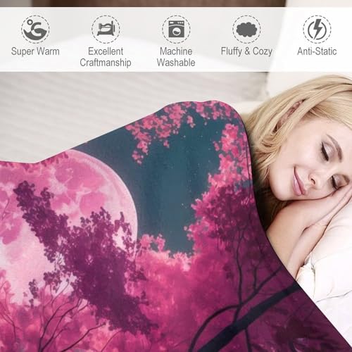 Polaire de flannel moelleuse lune sakura de qualité supérieure