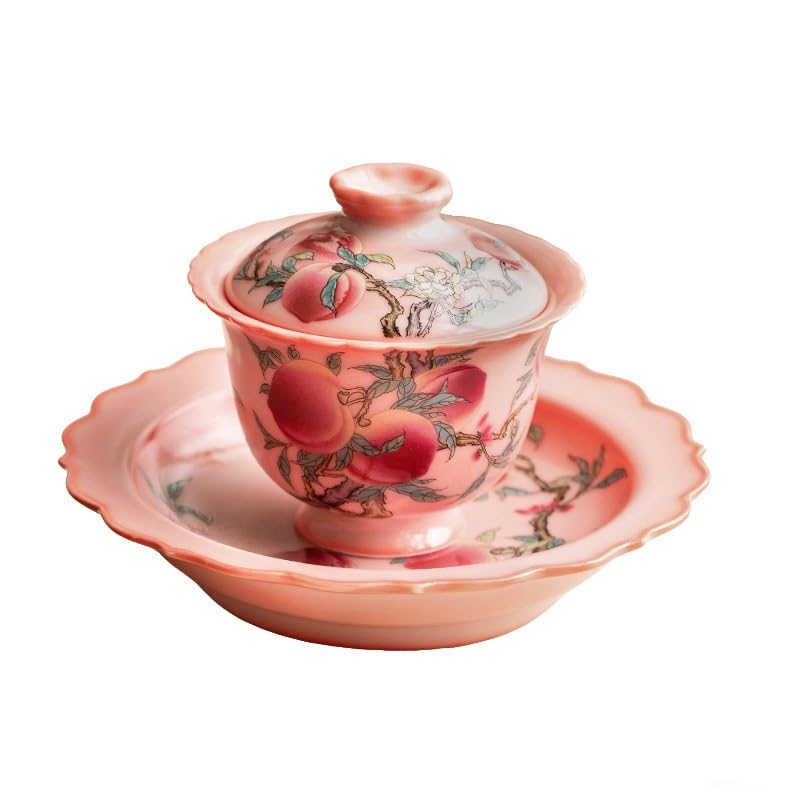 Zestaw filiżanek do herbaty Honey Peach Master Teacup w stylu chińskim Kung Fu, ceramicznych, porcelanowych filiżanek do herbaty, chińskiego zestawu do tradycyjnej ceremonii parzenia herbaty (Miodow