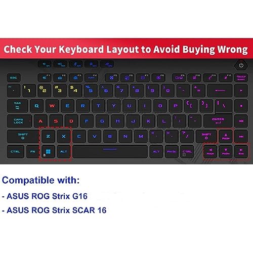 Image of RAYA Silicone Keyboard Cover for 2023 /2024 ASUS ROG Strix G16 and ASUS ROG Strix Scar 16 Gaming Laptops (Black)