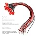 50PCS 12V 8mm Bright Chromatic LED Lamp Beads, Wired Light Emitting Diodes with 20cm 26AWG Pure Copper Leads, Industrial Electronic Component for DIY Projects and Circuit (Red Hair)