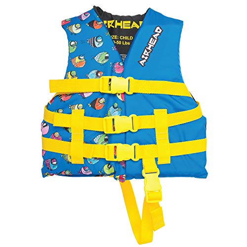 Airhead Children's Crayon Fish Life Vest, Blue, 30-50 lbs (10086-02-A-BL)