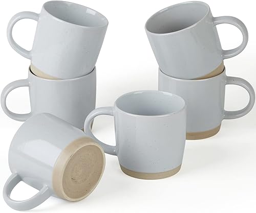 Miniatura 20 de famiware Mercury - Tazas de café de 13 onzas, juego de 4 tazas de café con asa, tazas para café con leche, té caliente, capuchino, moca, cacao,