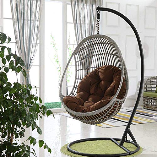 Sedia a dondolo a forma di uovo, a sospensione, per patio e giardino, design stretto e spesso, ideale per rilassarsi e arredare, di grandi dimensioni, 90,12 cm