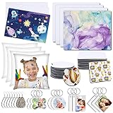 82 PCS Sublimation Blanks Products Set, Modacraft DIY Sublimation Starter Kit with 20 Car Coasters,