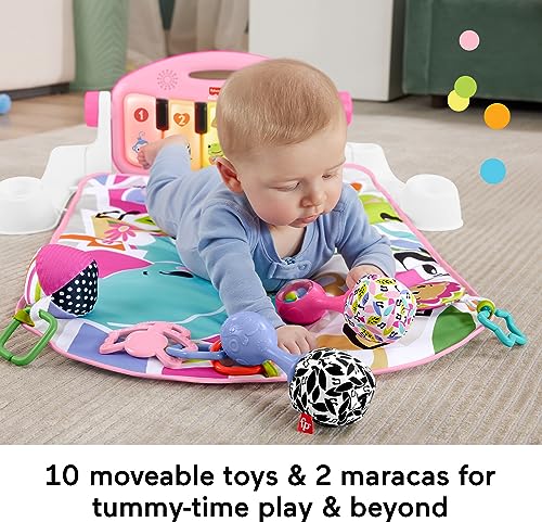 image for Fisher-Price Baby Musical Toy Set Glow and Grow Kick & Play Piano Gym 