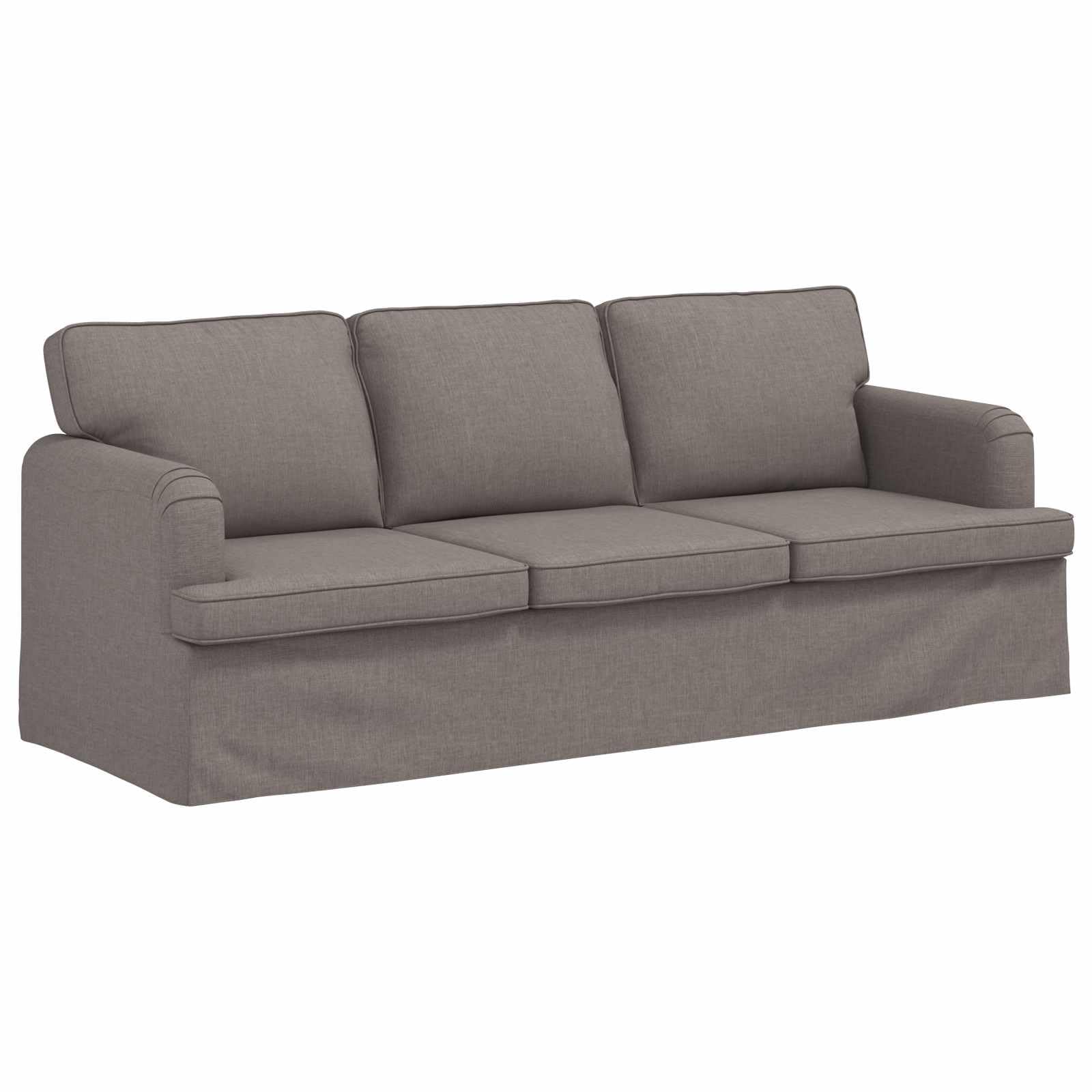 2-częściowy zestaw kanapy w kolorze szarobrązowym (taupe), sofa narożna z poduszką i podłokietnikami, 201 x 80 x 85 cm, zestaw wypoczynkowy do salonu i pokoju gościnnego
