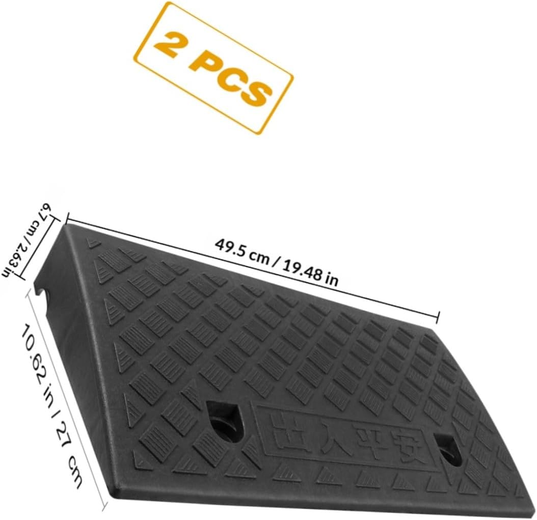 2pcs Plastic Slope Mat Ramps Automotive Heavy Driveway Ramp Duty Motorcycle Dolly Driveways Trucks Ramp for Car Truck Ramp for Motorcycle Ramp for Car