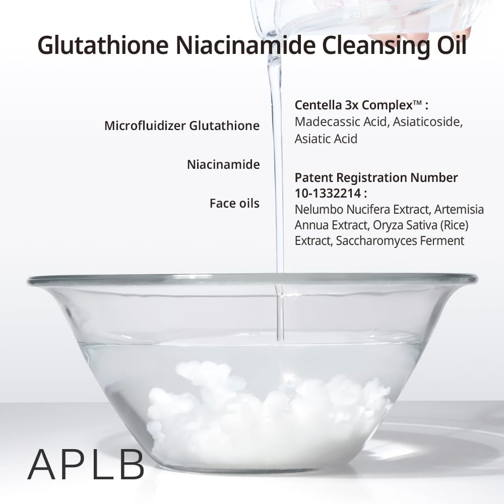 Amazon.com: APLB Glutathione Niacinamide Cleansing Oil | LIPO GLUTA NIAC OIL 85.9% 3.55 FL.OZ/Korean Skincare, Makeup remover for sensitive skin, Moisturize, Blackhead care : Beauty & Personal Care Amazon.com: APLB Glutathione Niacinamide Cleansing Oil | LIPO GLUTA NIAC OIL 85.9% 3.55 FL.OZ/Korean Skincare, Makeup remover for sensitive skin, Moisturize, Blackhead care : Beauty & Personal Care