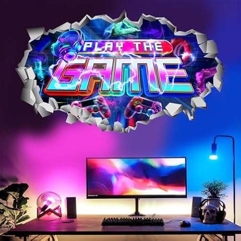 ANHUIB 3D Gaming Wall Sticker for Boys Cover