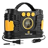 Air Compressor Tire Inflator, Portable 12V DC/120V AC Tire Pump Maximum120 PSI with Digital Pressure Gauge for Car Tires, Motorcycle, Bike, Balls, C P CHANTPOWER