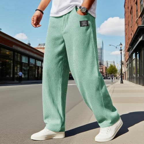 Mokaloha Men's Stylish Everyday Corduroy Ribbed Fabric Pants, Men's Casual Pants, Drawstring Waist with Pockets4