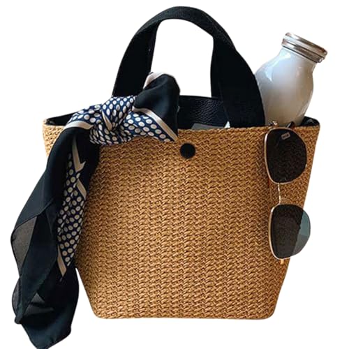 [DAYCLOSET] ミニかごバッグ レディース コンパクトハンドバッグ 軽量 bag222 (ブラック, ミニ) - DAYCLOSET - 商品画像