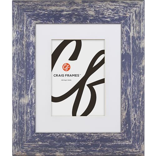 Craig Frames 30x36 Blue Picture Frame Matted to 24x30, Wall Decor for Art