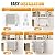 12-Step Attic Stairs Pull Down, Wall Mounted Attic Ladder, Folding Retractable Loft Ladder with Handrails, Heavy Duty Steel Attic Ladder for Loft, 28"×24" Storage Access (Ladder with Handrails)