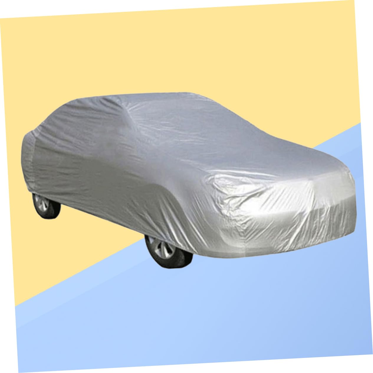 SOLUSTRE Full Car Cover Silver SUV Car Cover Waterproof Sunscreen Auto Hood Cover for Weather — view 2