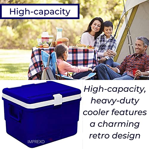 Image of Plastic Insulated Icebox Chiller Icebox Cooler Icebox Chiller Ice Packs Freezer Cooler Box Travel Picnic (14 Litre, Blue)