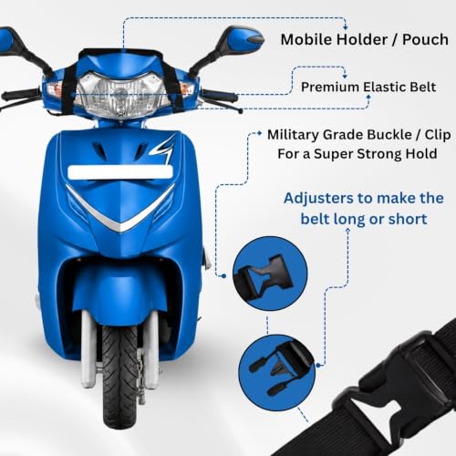 Image of JETLIFE Premium Mobile Holder X2 for Scooters Scooty's Like Activa Jupiter EV (Carbon Black)