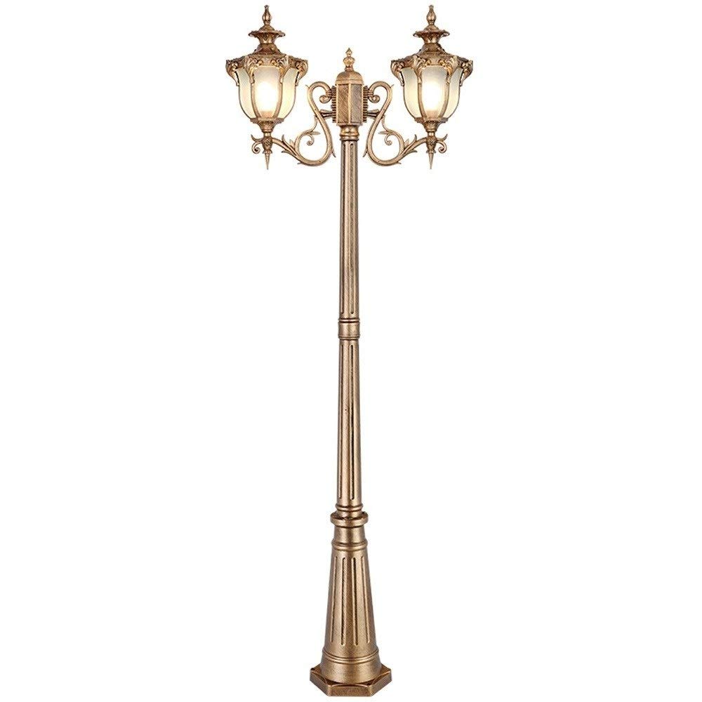 QUSYZD Lamp Post Lights Outdoor, Outdoor Lamp 2-Light High Pole Landscape Lights Outdoor Garden Street Lighitng Fitting Residential E27 Ip55 Waterproof Gate Post Lante,Height 3.05m