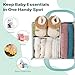 Baby Diaper Caddy Organizer - Portable Nursery Storage Basket for Newborn Essentials, Foldable Diaper Bag Organizer for Baby Shower Gifts and Registry Must-Haves, Car Organizer with Dividers (Blue)