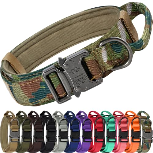 Joytale Tactical Dog Collar with Handle, Adjustable Heavy Duty