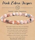 BOMAIL Natural Stone Bracelet for Women Men - 8MM Semi-Precious Gemstone Beaded Bracelet Healing Crystal Stretch Bracelet Yoga Bracelets Jewelry