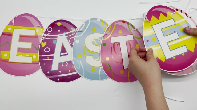 Banner stampabile He is Risen, ghirlanda di Pasqua cristiana, decorazione per feste con ghirlanda di Pasqua, lettera di Pasqua pastello, decorazione fai da te per la scuola domenicale di Pasqua